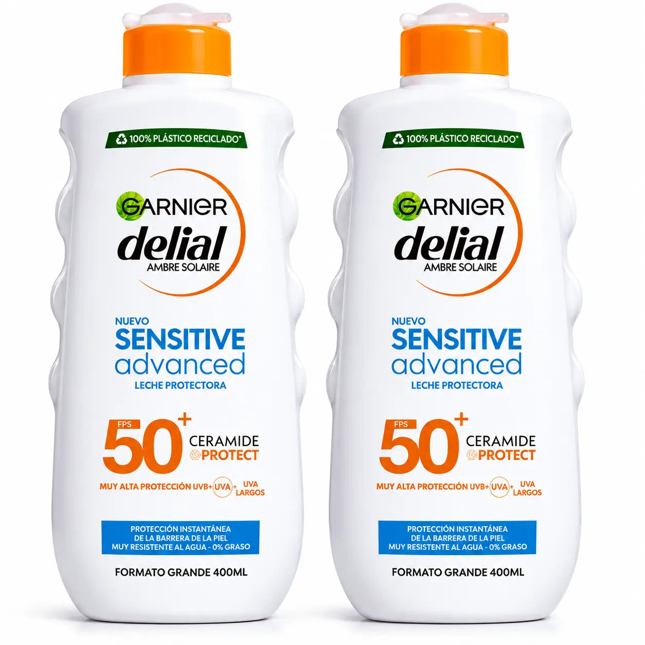 Garnier Delial SPF50+ Lait solaire 400 m, pack 2