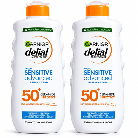 Garnier Delial SPF50+ Lait solaire 400 m, pack 2