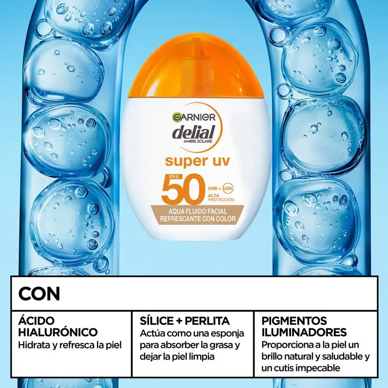 Garnier Delial Super Uv Water Refreshing Face Fluid Spf 50 Matte Effect, 50 ml