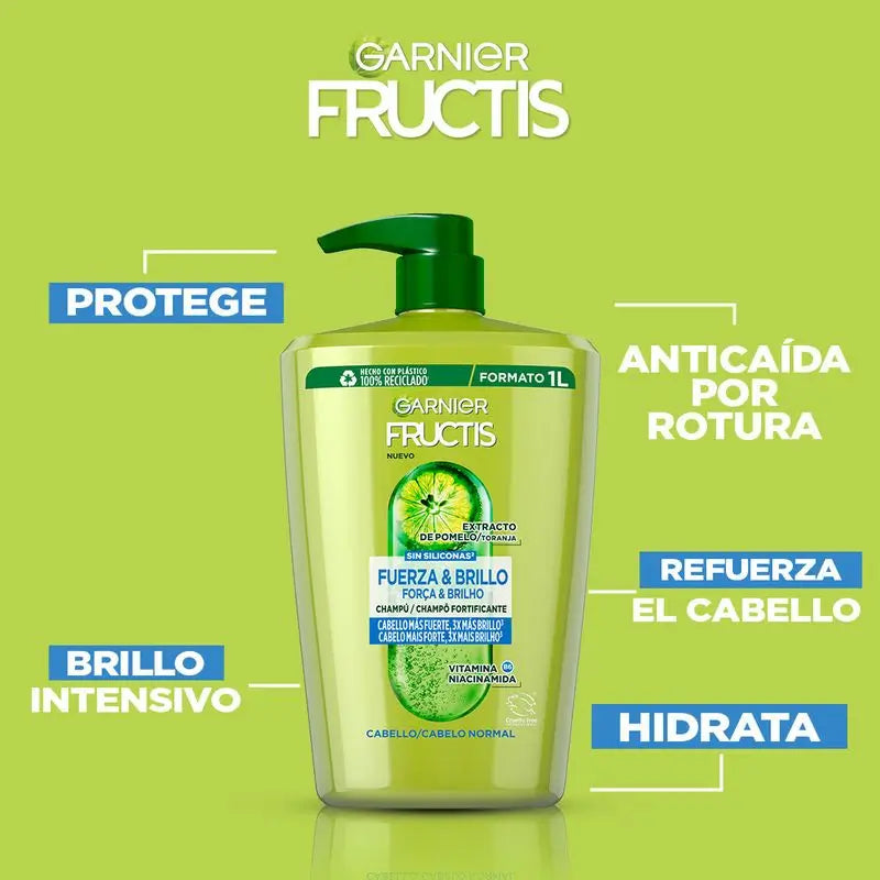 Garnier Fructis Shampooing Strength & Shine pour cheveux normaux - 380 ml
