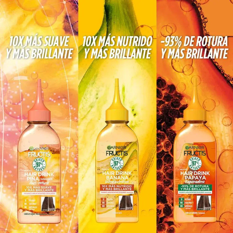 Garnier Fructis Hair Drink Pineapple Anti-Breakage. Cheveux 10X plus doux, plus brillants et sans frisottis, 200 ml