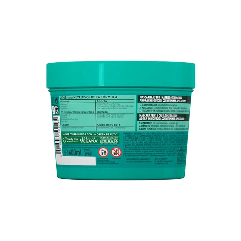 GarnierFructis Hair Food Aloe Vera 3 In 1 Moisturising Mask 400 Ml For Dehydrated Hair