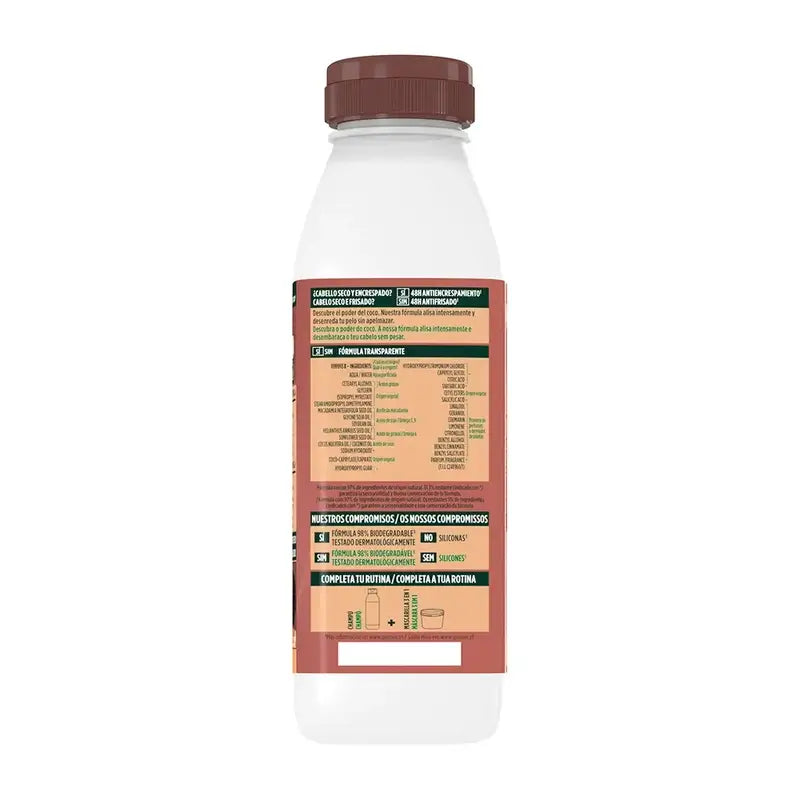 Garnier Fructis Hair Food Conditionneur lissant à la noix de coco 350ml Pour cheveux secs et crépus