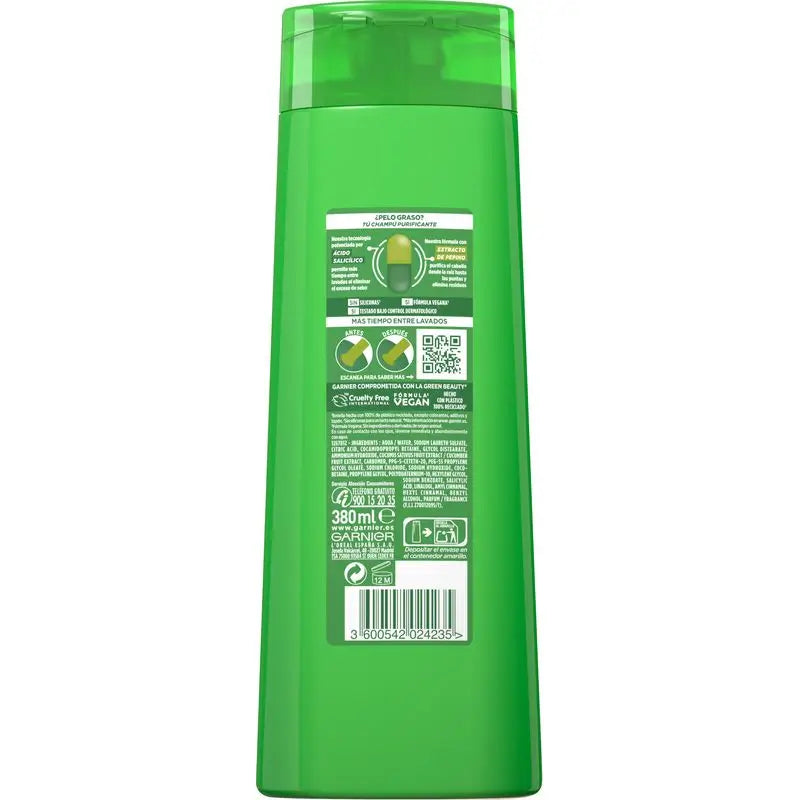 Garnier Fructis Pure Fresh Cucumber Purifying Shampooing Oily Hair 380ml