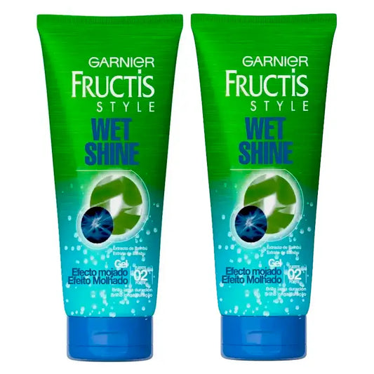 Garnier Fructis Style Gel Wet Shine Wet Effect, Pack 2 x 250 Ml