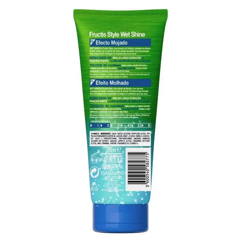 Garnier Fructis Style Gel Wet Shine Wet Effect, Pack 2 x 250 Ml