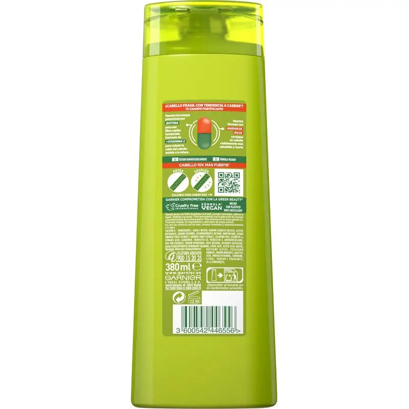 Garnier Fructis Vitamin Force Shampooing à l'orange rouge, à la vitamine C et à la biotine pour les cheveux ayant tendance à tomber - 380 ml