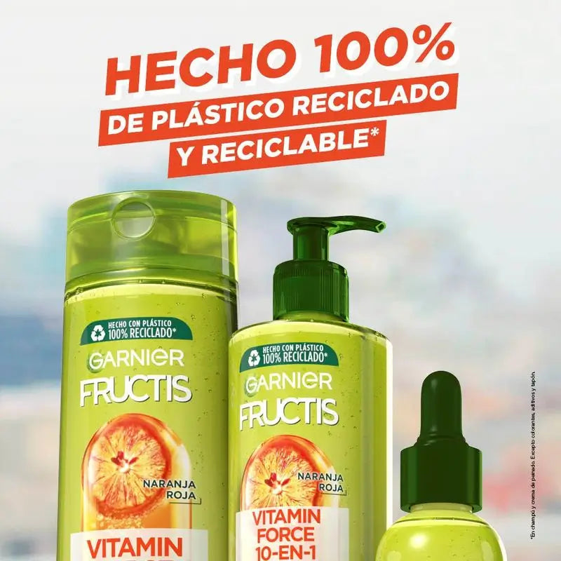 Garnier Fructis Vitamin Force Crème sans rinçage à l'orange rouge, à la vitamine C et à la biotine pour les cheveux ayant tendance à tomber - 400 ml