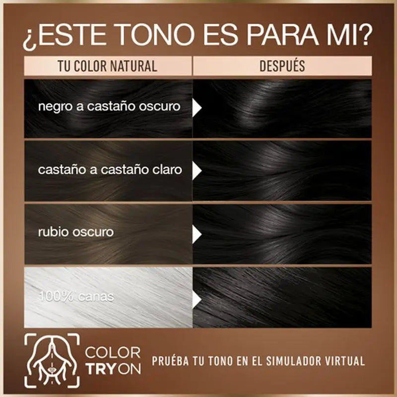 Garnier Good Coloration permanente sans ammoniaque, 90% d'origine naturelle Teinte 2.0 Truffle Black.
