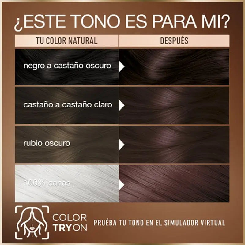 Garnier Good Coloration Permanente Sans ammoniaque, 90% d'origine naturelle Teinte 4.15 Brun Glacé.