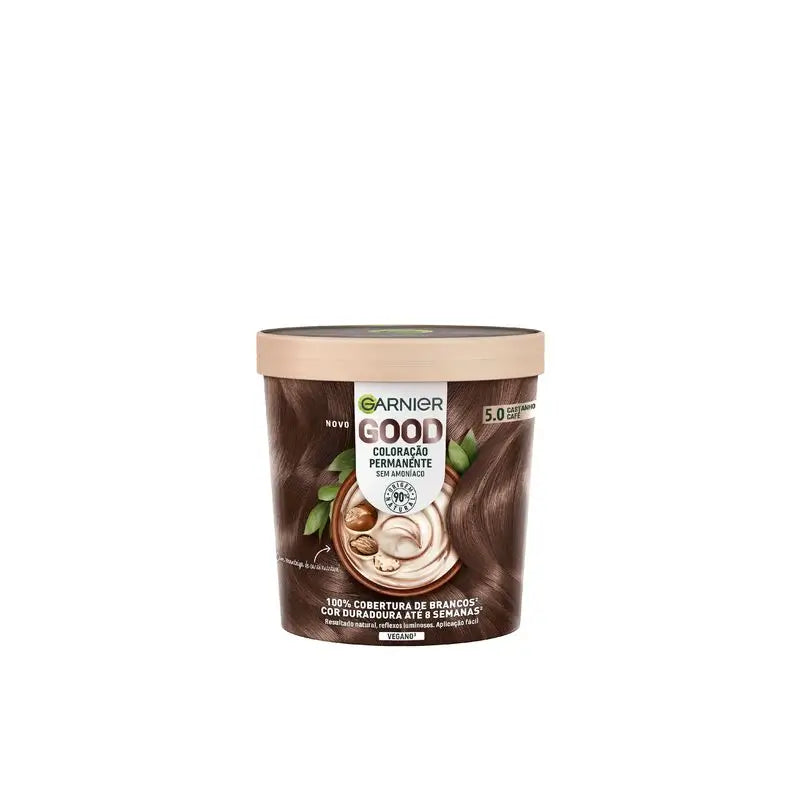Garnier Good Coloration Permanente Sans ammoniaque, 90% d'origine naturelle Teinte 5.0 Marron Marron.