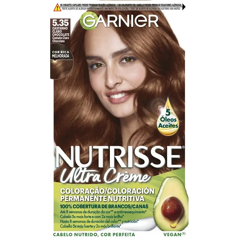 Garnier Nutrisse Permanent Colour Permanent Colour Chocolate Brown Shade 5,35 , 160 ml