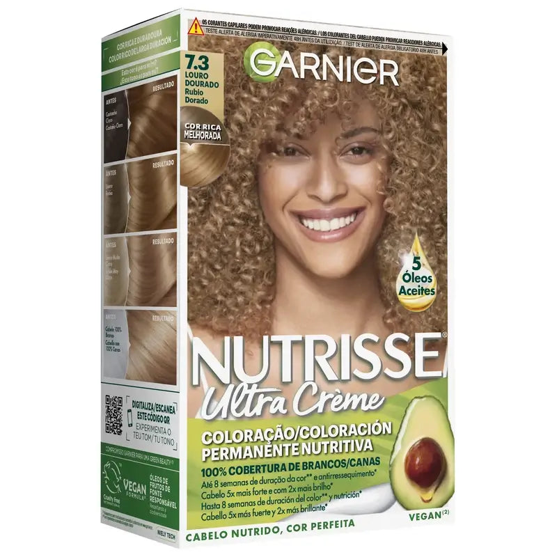 Garnier Nutrisse Golden Blonde Permanent Hair Color Shade 7,3 , 160 ml