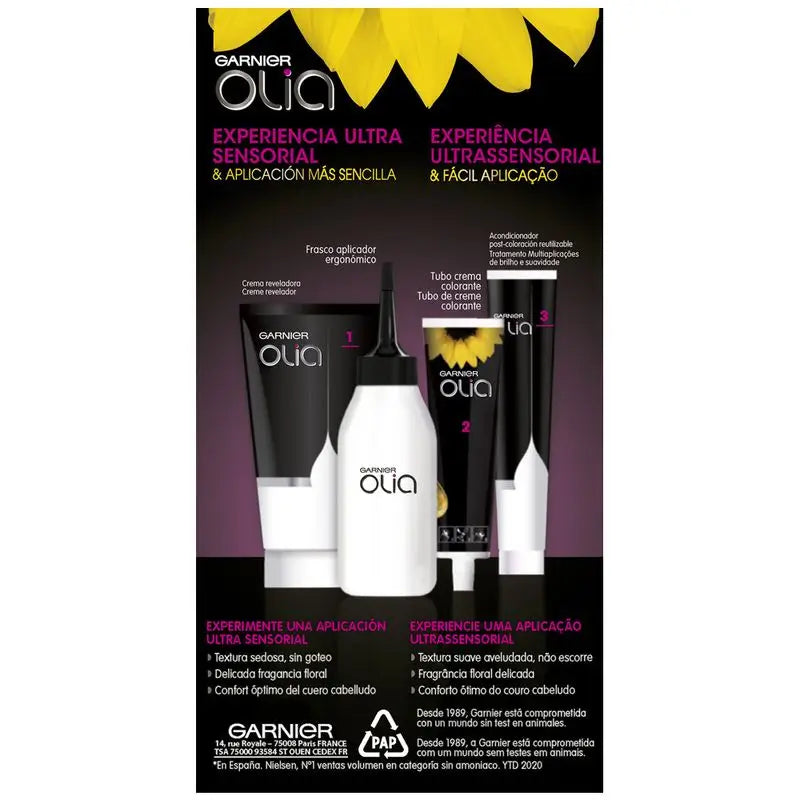 Garnier Olia Coloration permanente sans ammoniaque pour une odeur agréable avec des huiles florales naturelles - Blonde 7.0