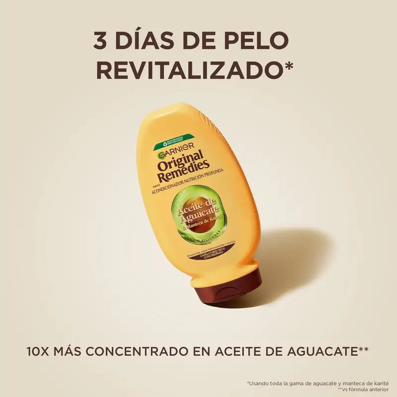 Garnier Original Remedies Après-shampooing à l'huile d'avocat et au beurre de karité pour cheveux crépus et indisciplinés 250ml