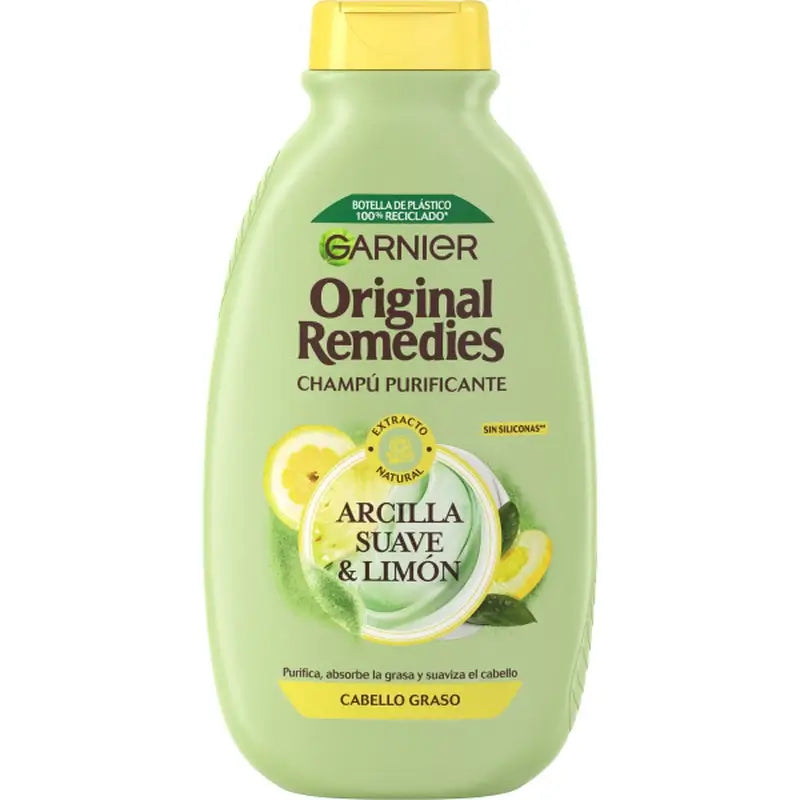 Garnier Original Remedies Shampooing doux à l'argile et au citron pour cheveux gras - 300 ml