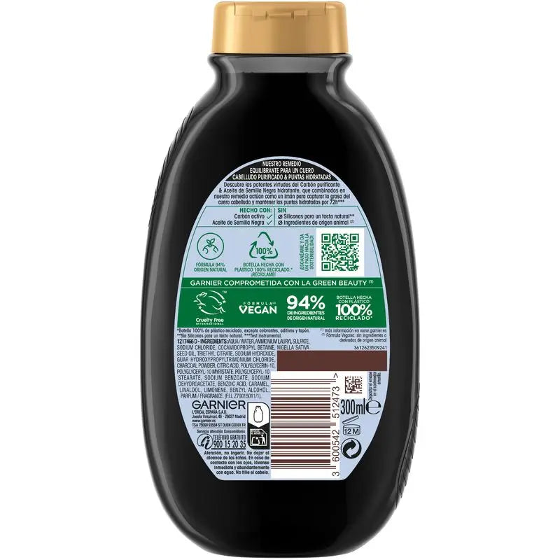 Shampooing au charbon magnétique Garnier Original Remedies
