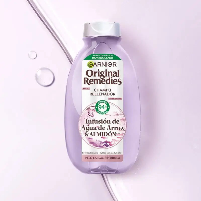 Garnier Original Remedies Rice Water Infused Replenishing Shampoo pour des cheveux longs et sans éclat
