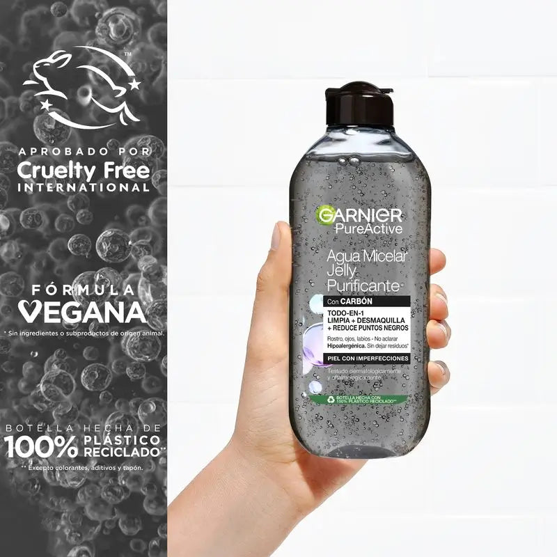 Gelée d'eau purifiante Garnier Pure Active au charbon de bois et à l'acide salicylique, 400 ml