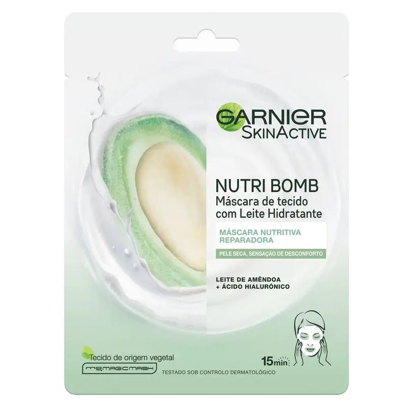 Garnier Skin Active Nutri Bomb Milky Mask Masque réparateur au lait d'amande bio et à l'acide hyaluronique