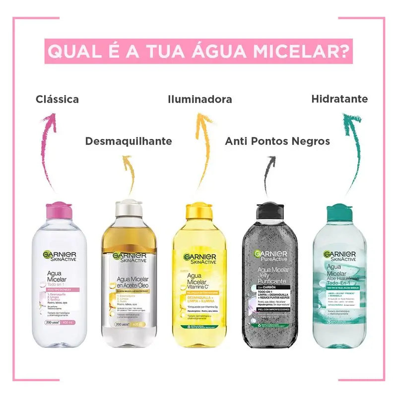 Eau micellaire à l'huile Garnier Skinactive, 100 ml