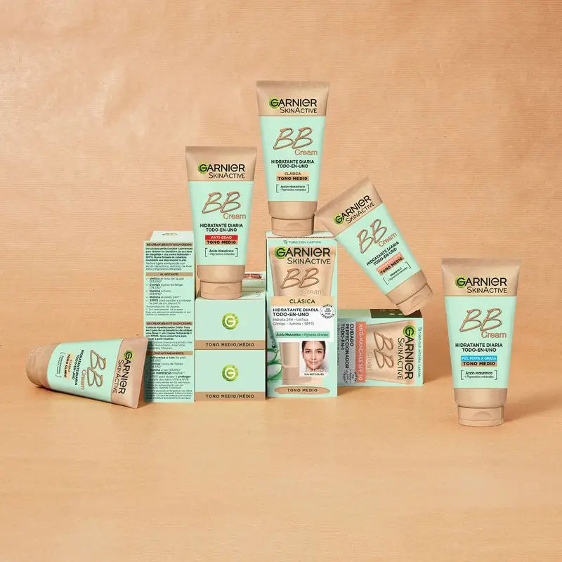 Garnier Skinactive Mattifying Bb Cream Pour Peau mixte à grasse de tonalité moyenne. Hydratant tout-en-un avec couleur Spf 25, 50 ml