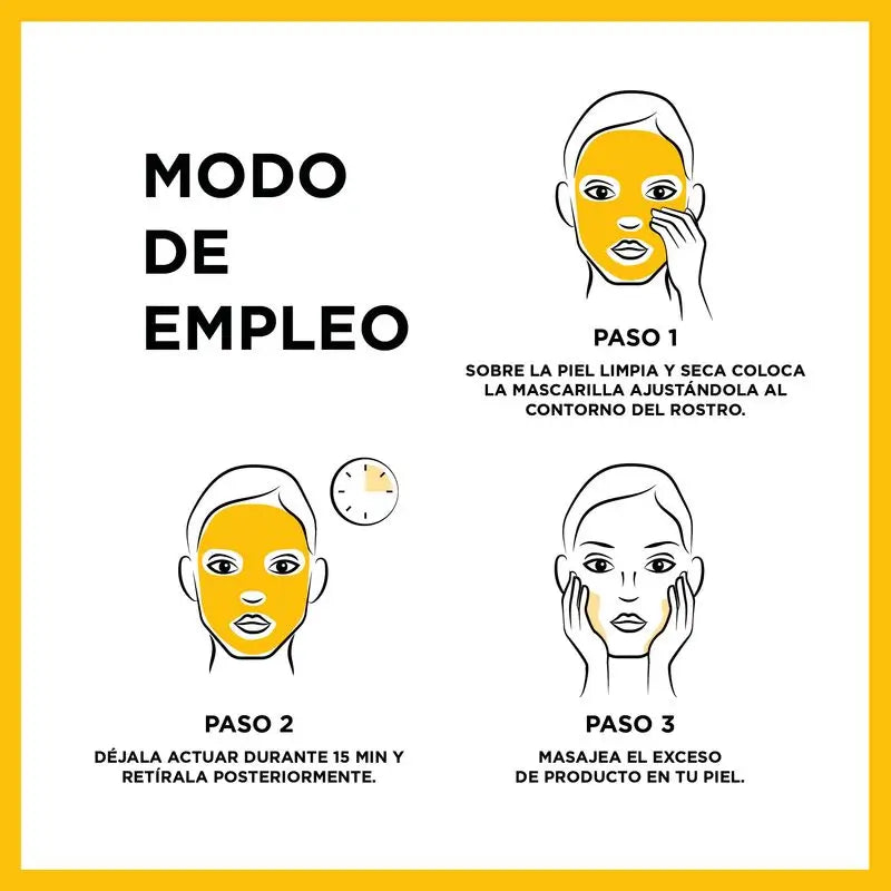 Masque facial Garnier Tissue avec vitamine C et acide hyaluronique. La peau est intensément hydratée et visiblement plus lumineuse et plus lisse.