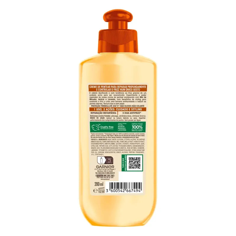 Garnier Ultra Doux 2 en 1 Anti-Frizz Repair Styling Cream, 200 ml