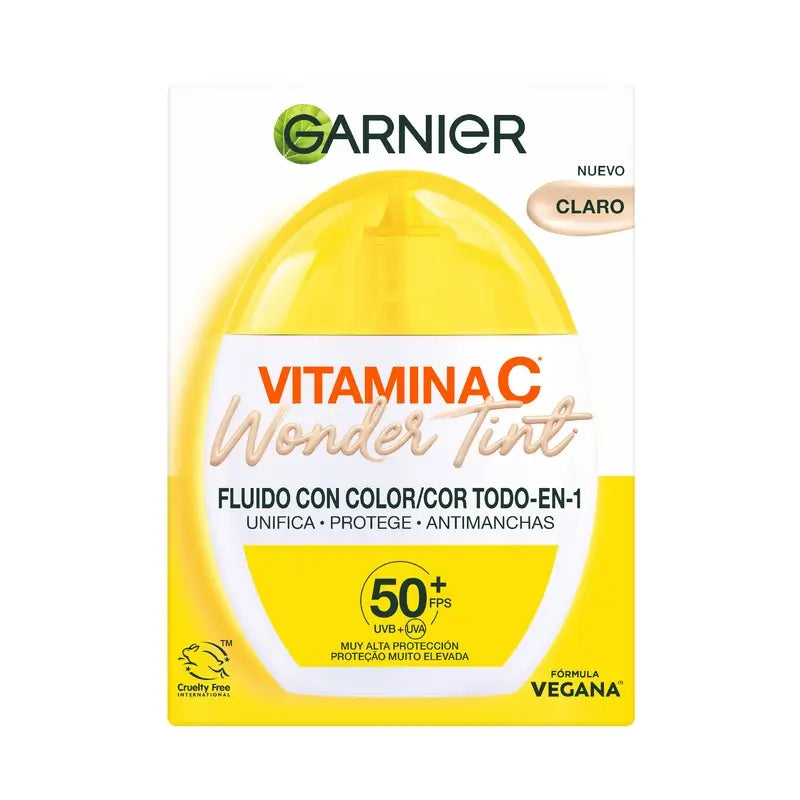 Garnier Uv Daily Protection Vitamin C Wonder Tint Spf50+, Light Tone , 40 ml
