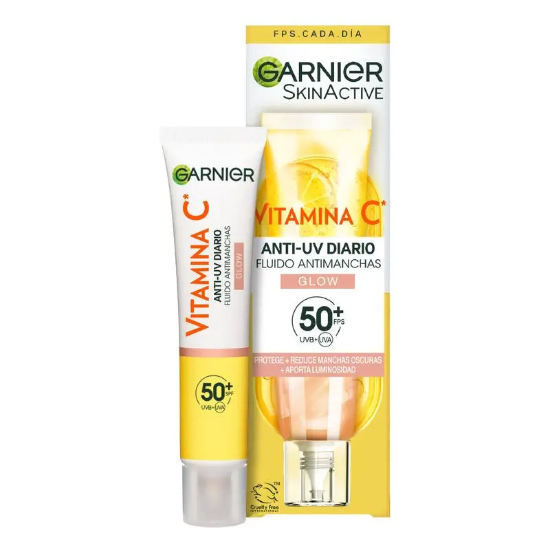 Garnier Vitamine C Fluide Anti-Uv Anti-Taches Daily Glow Effect Fps50+, 40 Ml