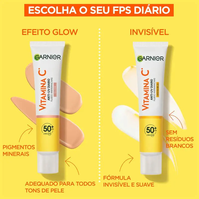 Garnier Vitamine C Invisible Anti-Uv Fluide Quotidien Anti-Taches Fps50+, 40 Ml
