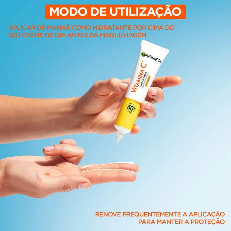 Garnier Vitamine C Invisible Anti-Uv Fluide Quotidien Anti-Taches Fps50+, 40 Ml