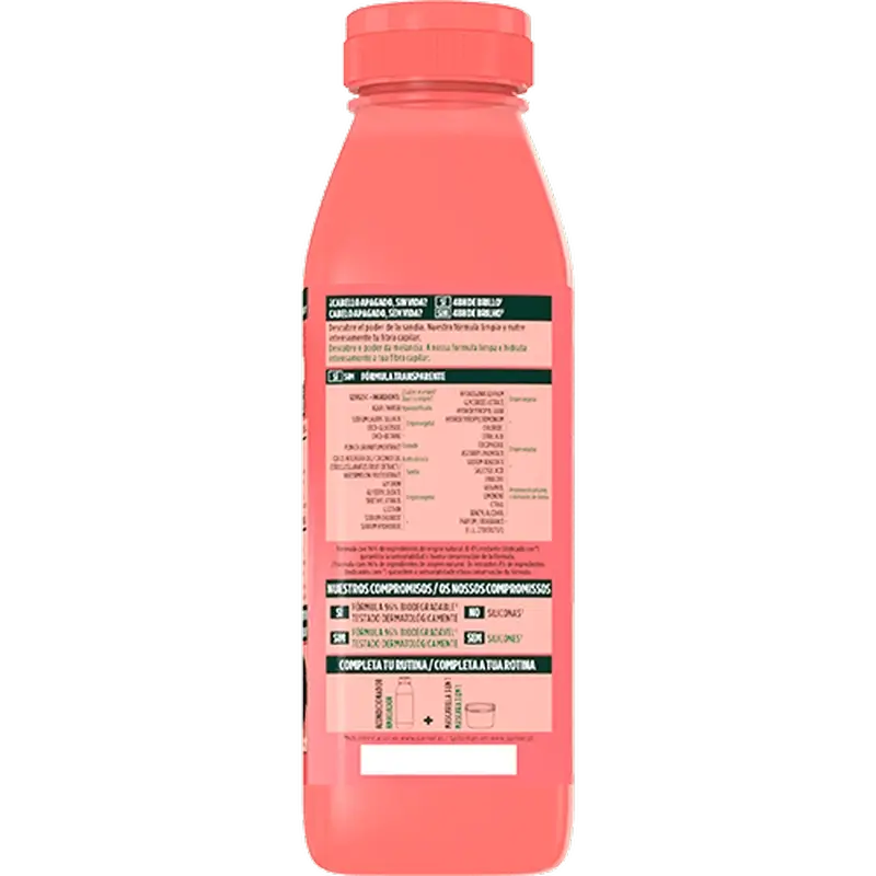 GarnierFructis Hair Food Shampooing revitalisant à la pastèque pour les cheveux ternes et sans vie 350 ml