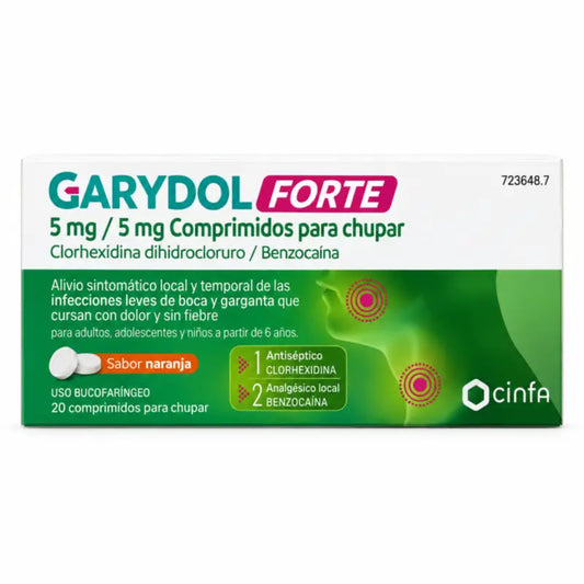 Garydol Forte 5 mg/5 mg, 20 comprimés à sucer