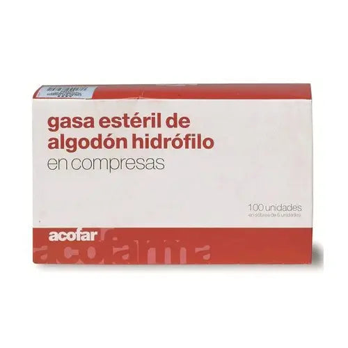 Acofar Hydrophilic Cotton Sterile Gauze in Compresses 100 pieces