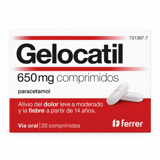 Gelocatil 650 mg, 20 comprimés