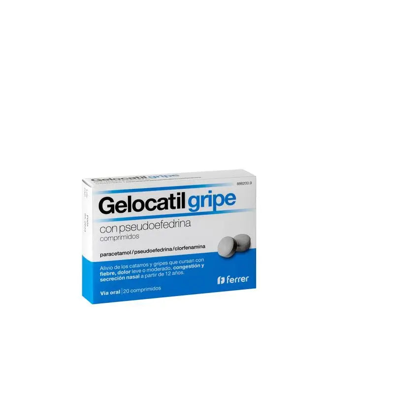 Gelocatil Influenza with Pseudoephedrine, 20 Tablets