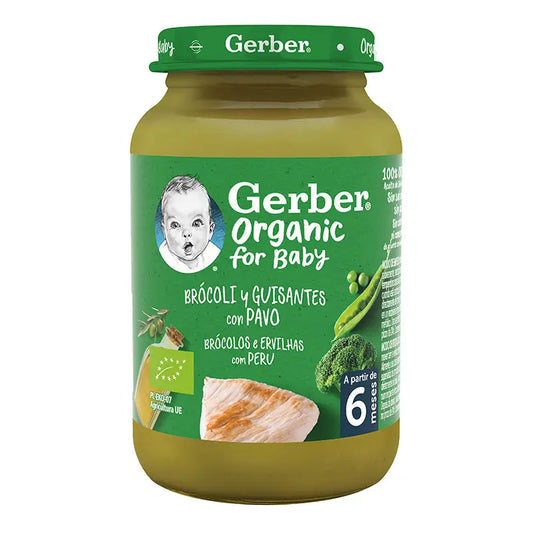 Gerber Organic Broccoli Peas & Turkey Savoury Jars, 190g