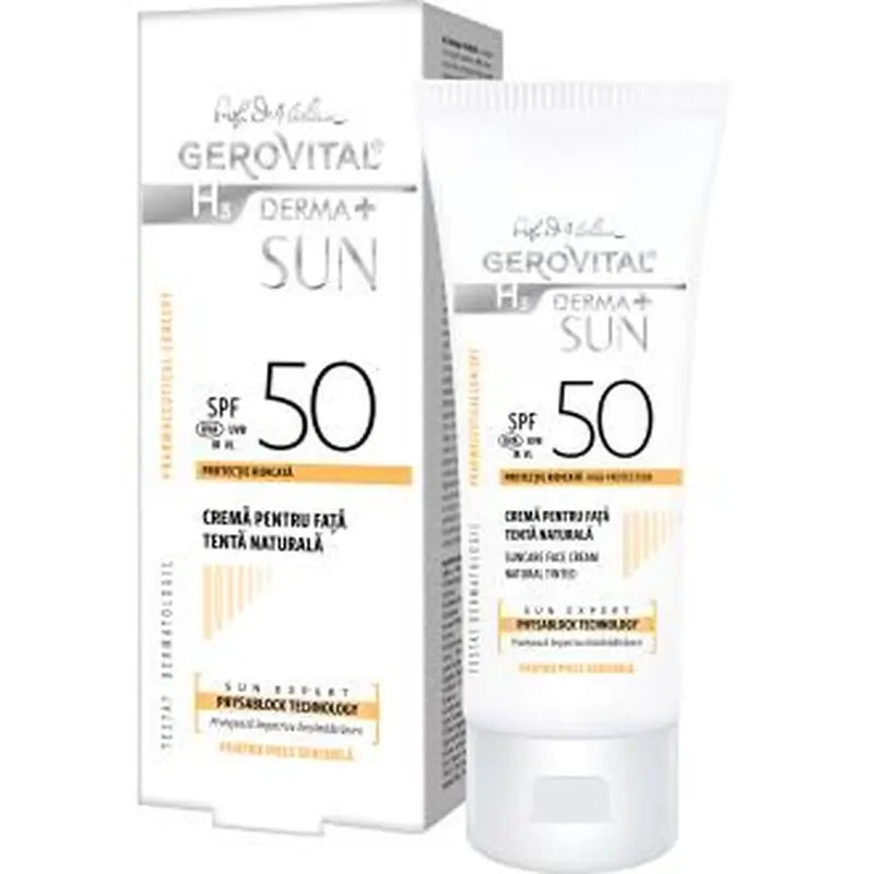 Gerovital H3 (Dr. Ana Aslan) Gerovital Sun Cream Spf50 Natural Tone 50Ml.