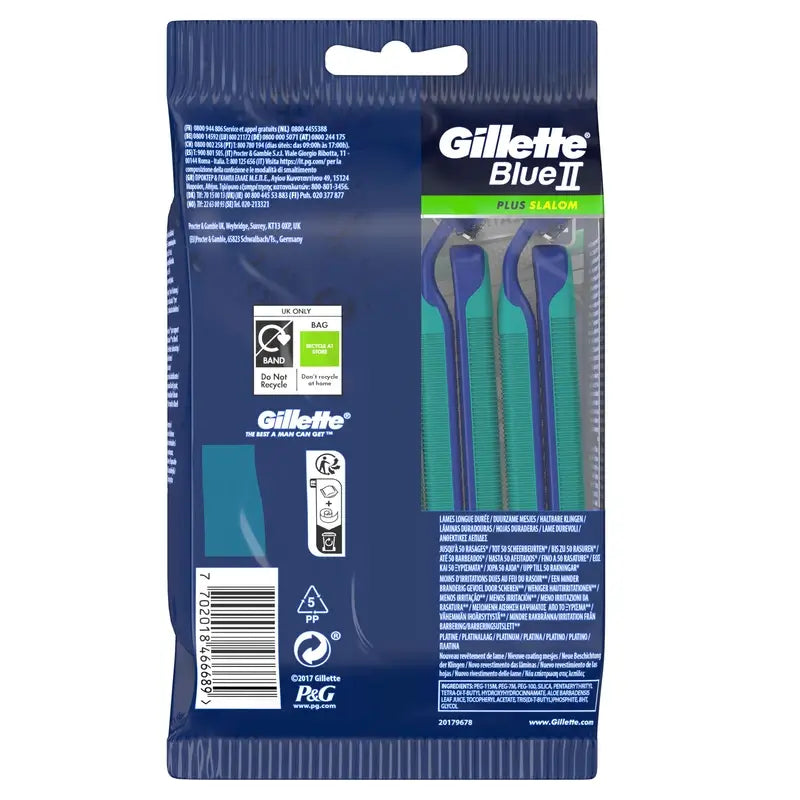 Rasoirs jetables Gillette Blue Ii Plus Slalom, 10 pcs.