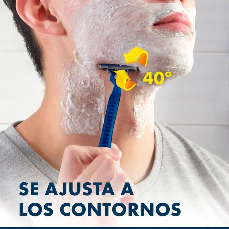 Gillette Blue3 Smooth 8+4 Rasoirs jetables pour hommes Tête pivotante 40° et bande lubrifiante, 12 pcs.