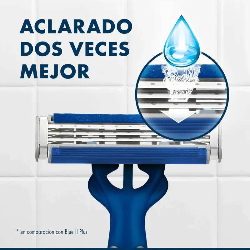Gillette Blue3 Smooth 8+4 Rasoirs jetables pour hommes Tête pivotante 40° et bande lubrifiante, 12 pcs.