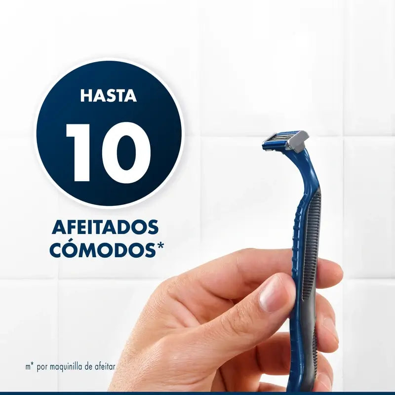 Gillette Blue3 Smooth 8+4 Rasoirs jetables pour hommes Tête pivotante 40° et bande lubrifiante, 12 pcs.