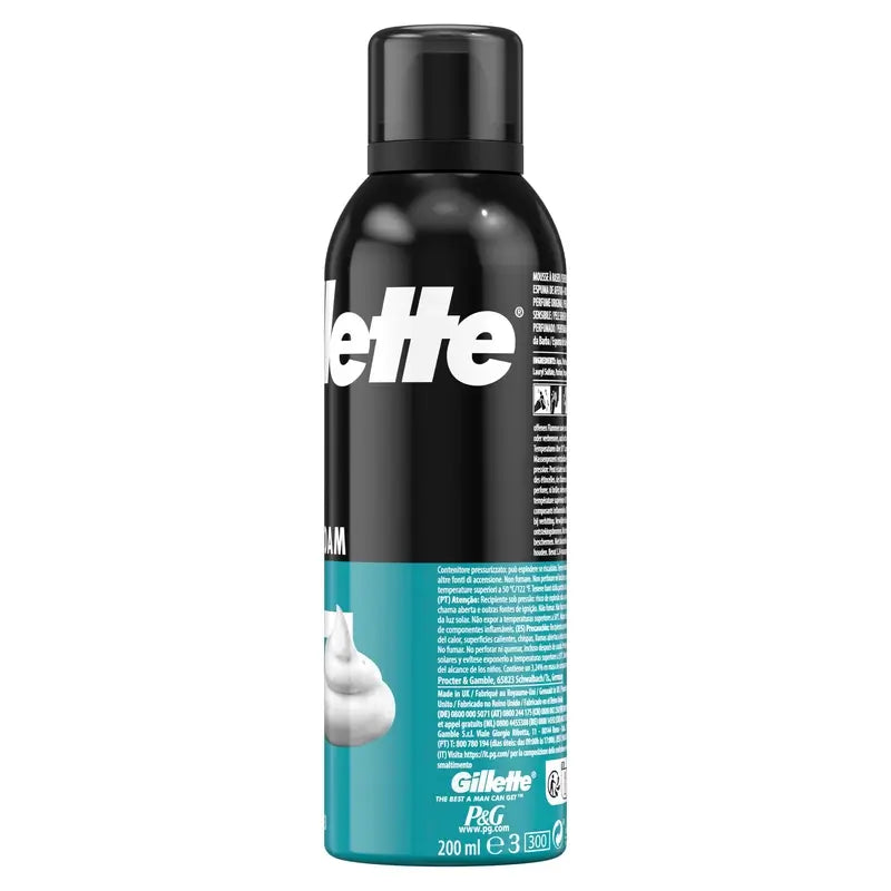 Mousse à raser pour hommes Gillette Classic, 200 ml