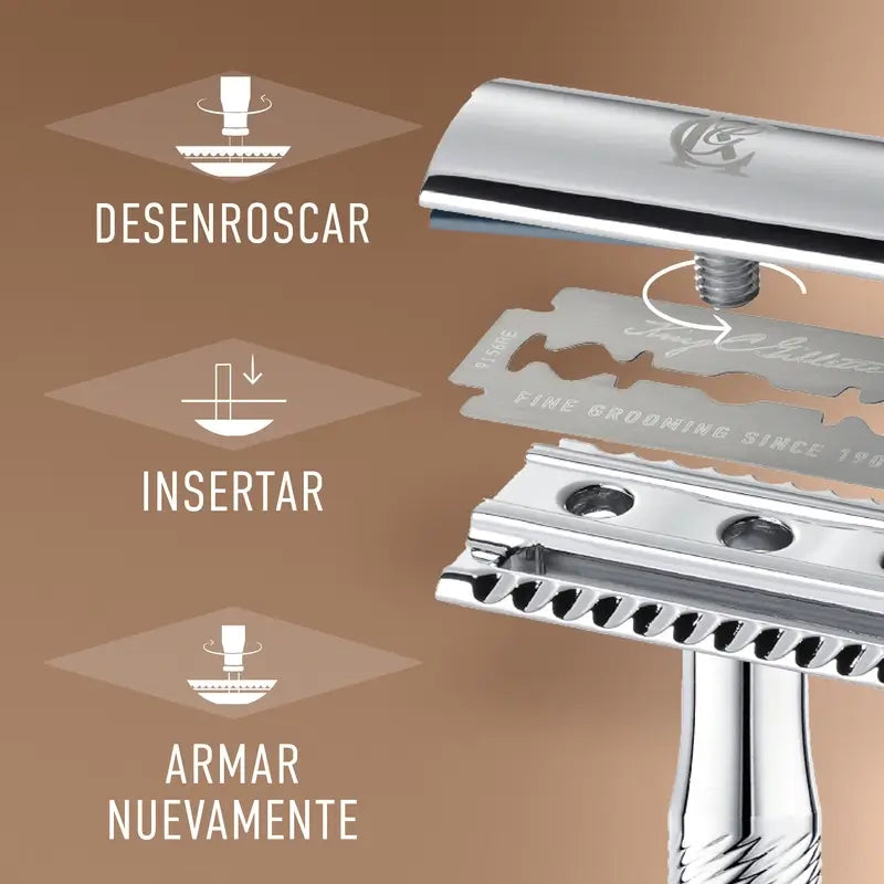 Gillette King C. Rasoir à barbe à double tranchant + 5 lames