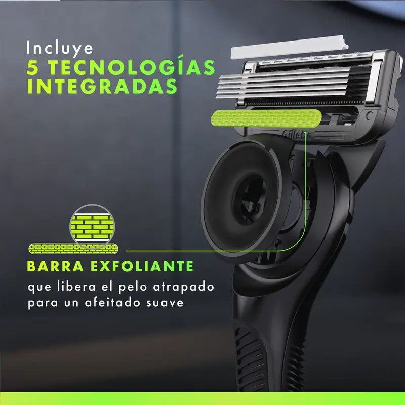 Rasoir Gillette Labs avec barre exfoliante + 1 recharge et un cintre