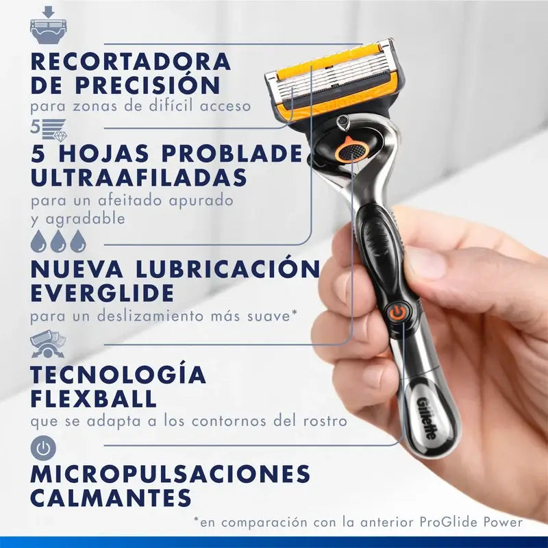 Rasoir Gillette Proglide Power 1, 2 recharges