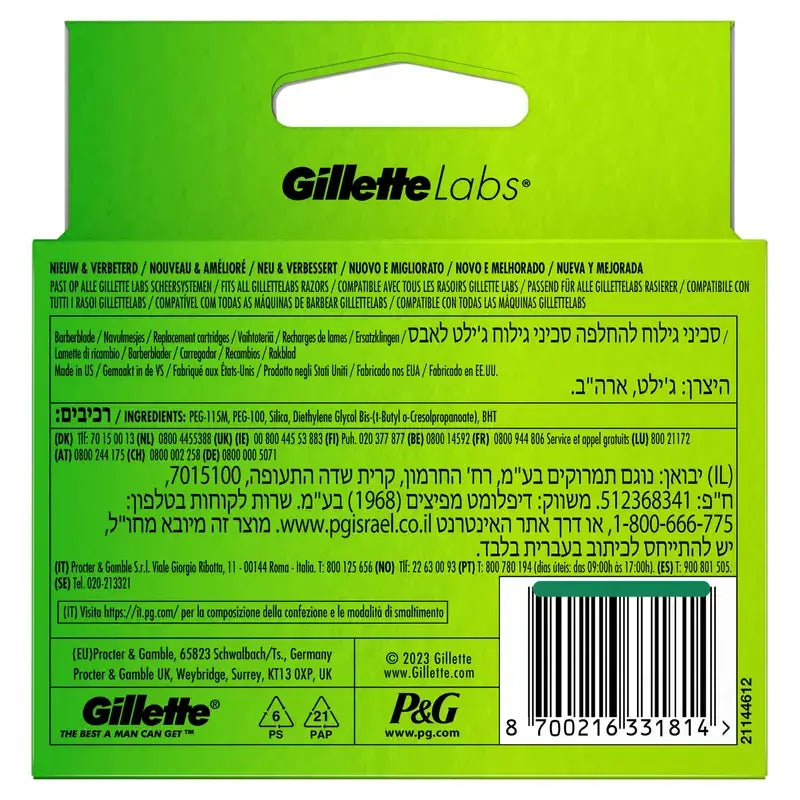 Recharges de rasage Gillette Labs, 6 lames