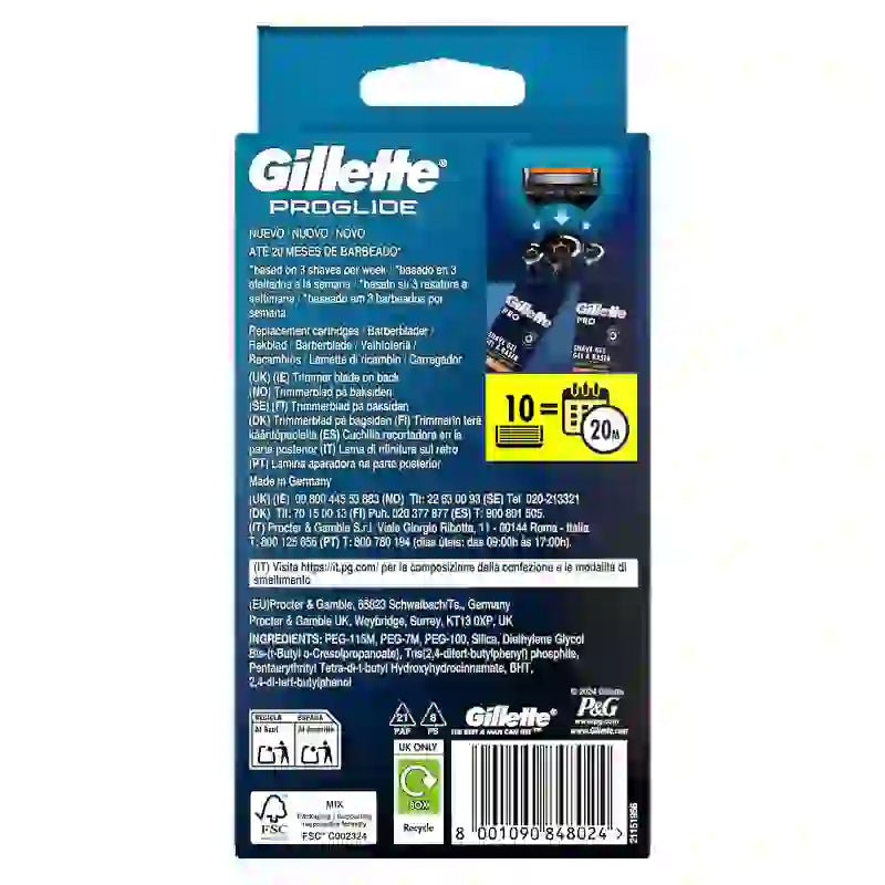 Recharge Gillette Proglide, 8+2 recharges