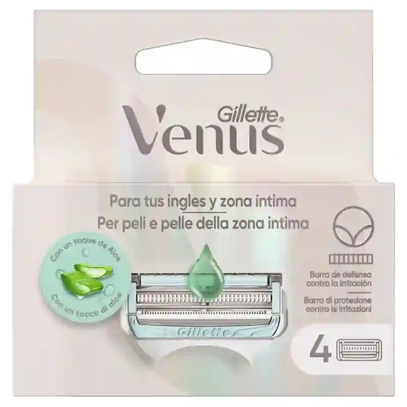 Gillette Intimate & Groin Refills, 4 recharges